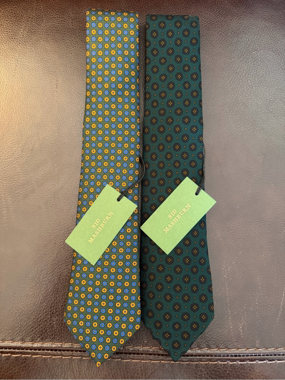 NWT Sid Mashburn Men’s Neck Ties Lot of 2, 100% Silk & Wool